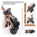 Coche De Bebe Bidireccional Plegable Color Kaki - Imagen 2