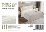 Mantas Frazadas Con Chiporro 2 Plazas color Beige