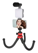 Kit Video Blogger Con Tripode Microfono