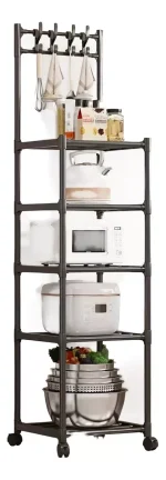 Estante Organizador De Bano Cocina Sala Multifuncional Color Negro