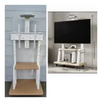 Soporte Tv Movil Con Ruedas 32 A 70 Base Pedestal en Color blanco