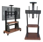 Soporte Tv Movil Con Ruedas 32 A 70 Base Pedestal en Color negro