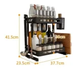 Rack Organizador Multifuncion Para Especies 2 Niveles Negro - Imagen 2