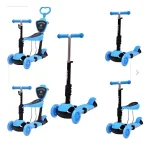 Scooter Monopatin 5 En1 Ajustable Nino Chinita Luces Azul - Imagen 4