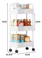 Carrito Carro Organizador Ruedas Multiuso Chef Choice 3 Niveles Color Blanco - Imagen 2