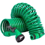 Manguera Espiral Expandible Hogar Casa Jardin 15 Mts Color Verde
