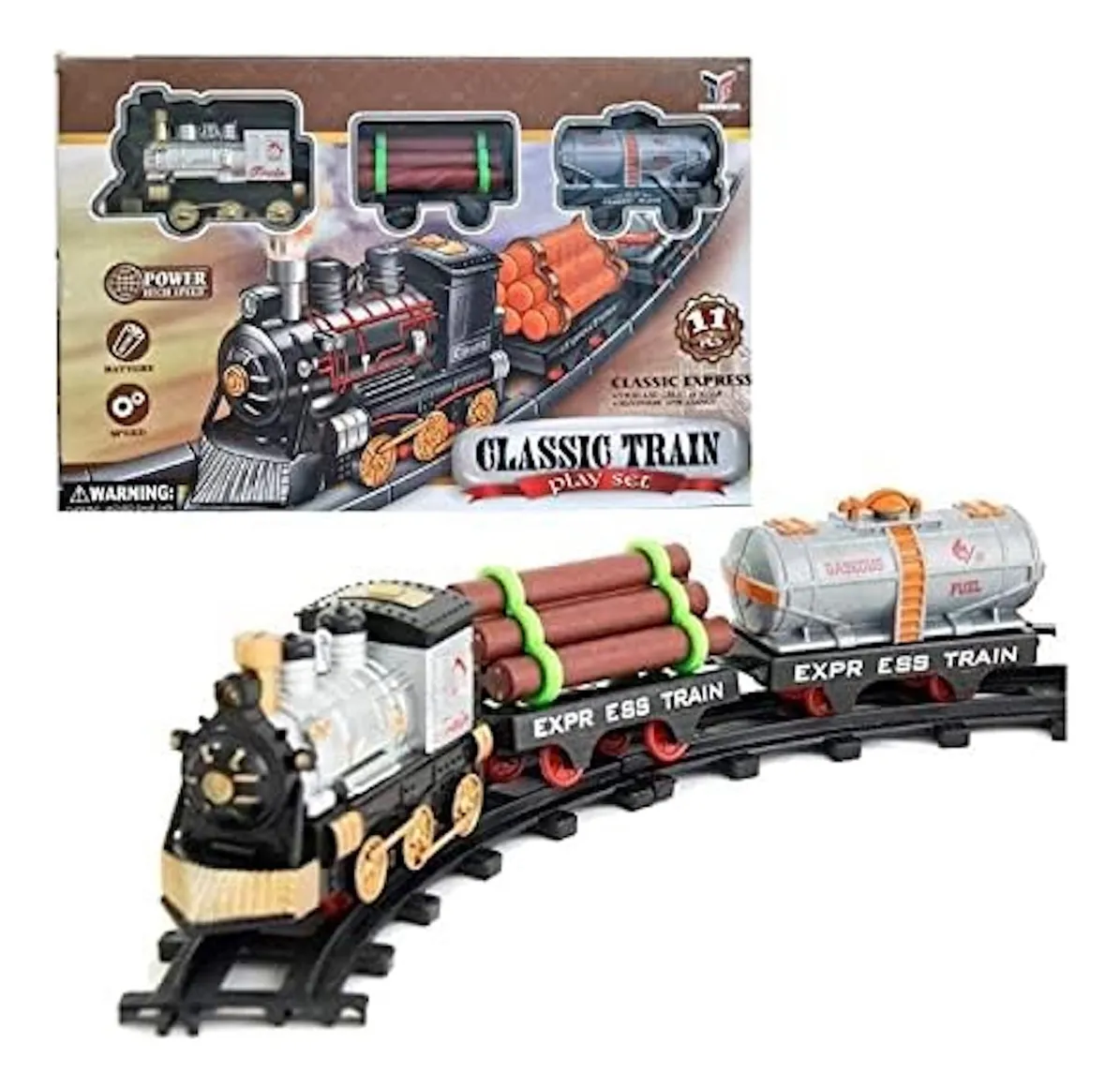 D_NQ_NP_2X_946592-MLC80484950509_112024-F-juguete-de-tren-clasico-de-11-piezas-con-sonido-y-luces Tren clásico pequeño 11pcs - Imagen 1