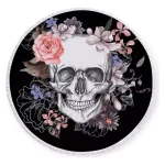 Toalla De Playa Piscina Redonda De Calavera 150 X 150 cm