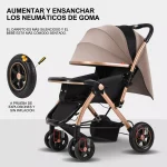 Coche De Bebe Bidireccional Plegable Color Kaki - Imagen 3