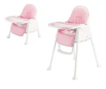 Silla De Comer Para Bebés Ajustable 3 En 1 Color Rosa