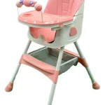 Silla Comedor Infaltil para Bebe 2 En 1 Color Rosa