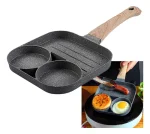 Sarten Manual Multiuso para Huevos Hamburguesa Antiadherente 3 Tazas