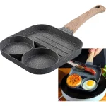 Sarten Manual Multiuso para Huevos Hamburguesa Antiadherente 3 Tazas