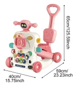 Andador Caminador Scooter Bebe Musical Multifuncional 6 en 1 Color Rosa - Imagen 2