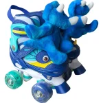 Patines 4 Ruedas Luminosas Y Accesorios Dinopatin S Azul