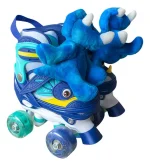 Patines 4 Ruedas Luminosas Y Accesorios Dinopatin S Azul