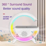 Cargador Inalambrico Parlante Bluetooth Lampara Usb Radio Color Blanco - Imagen 4