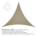 Toldo Vela Triangular Malla Sombra 5x5x5 mts Color Kaki - Imagen 4