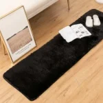 Alfombra Peludas Livianas Pasilleras 55x200cm Negro