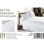 Set De Sabanas 2 Plazas Blanco 200 Hilos + 2 Funda De Almohada