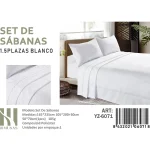 Set De Sabanas Plaza y Media Blanco 200 hilos + 1 Funda De Almohada