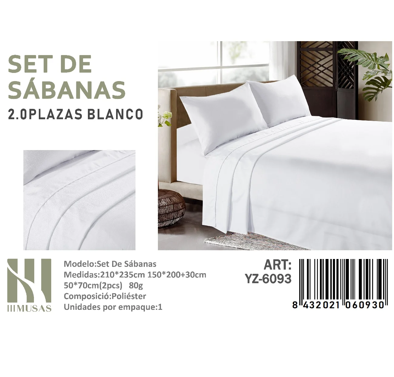 Set-de-Sabanas-150-Hilos-2-Plazas-Color-Blanco-YZ-6093.webp Set De Sabanas 2 Plazas Color Blanco 150 Hilos + 2 Funda De Almohada - Imagen 1