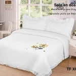 Cobertor Quilts de verano Cubrecama 2 Plazas Con Bordados Flores