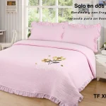Cobertor Quilts de verano Cubrecama 2 Plazas Con Bordados Flores