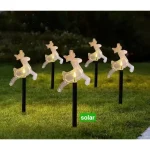 Set De 5 Luces Reno Solares Para Decoracion Exterior Navidena