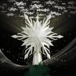 Luz De Nieve Con Proyector Para Copa De arbol De Navidad Estrella Plateada