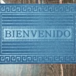 Alfombras para la Entrada Engomadas Modelo Bienvenido Color Azul