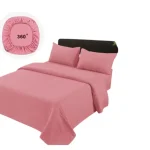 Set De Sabanas Plaza y media + 1 Funda De Almohada Color Rosado