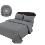 Set De Sabanas Plaza y media + 1 Funda De Almohada Color Gris