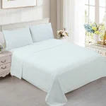 Juego de sabanas de algodon bordado super king color blanco