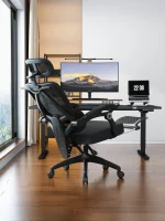 Silla De Oficina Ergonomica Reclinable De Malla en Color Negro - Imagen 2