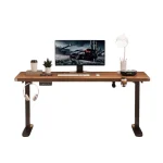 ESCRITORIO DE LUJO ERGONOMICO ELECTRICO DE 120 CM CON ALTURA AJUSTABLE COLOR CAFE