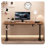 ESCRITORIO DE LUJO ERGONOMICO ELECTRICO DE 120 CM CON ALTURA AJUSTABLE COLOR CAFE - Imagen 2