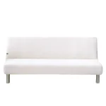 Funda Protectora Cubre Futon De Tela Cuadrille Color Blanco