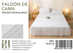 Faldon para cama plaza y media 1.5 Color Blanco - Imagen 2