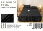Faldon para cama 2 plazas Color Negro - Imagen 2