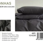 Pack 2 Fundas De Almohadas 150 Hilos 50x70cm Color Gris Oscuro