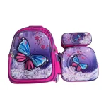 Set De Mochila Ninos Escolar Diseno Mariposa Fucsia