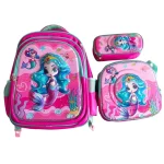 Set De Mochila Ninos Escolar Diseno Sirenas Rosa