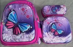 Set De Mochila Ninos Escolar Diseno Mariposa Fucsia - Imagen 2