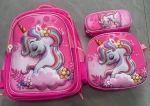 Set De Mochila Ninos Escolar Diseno Unicornio Rosa - Imagen 2