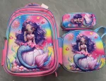 Set De Mochila Ninos Escolar Diseno Sirena Rosa - Imagen 2