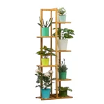 Soporte de bambu 6 niveles para plantas de interiores o exteriores