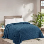 Frazadas Sherpa Texturizada con chiporro 2 plazas Color Azul marino - Imagen 2