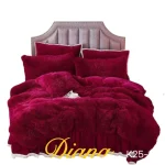 Plumon de invierno Peludos con chiporro 2 Plazas Color Burdeo