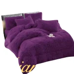 Cobertor de Invierno Peludo Con Chiporro Plaza y Media Color Morado